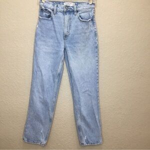 Abercrombie Fitch Jeans Light Denim 25 0 90s Straight Ultra High Rise Distressed